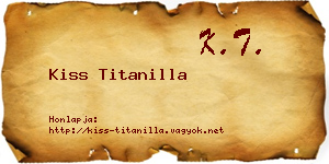 Kiss Titanilla névjegykártya